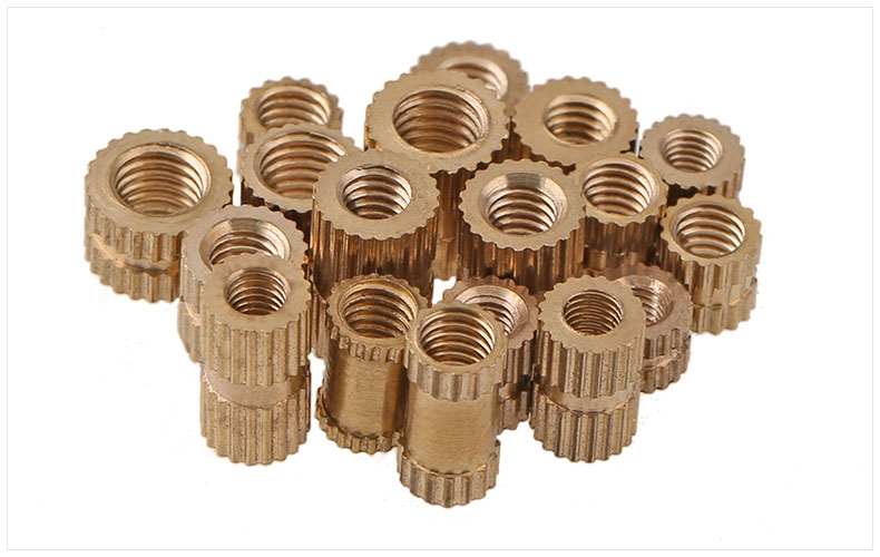 注塑銅螺母 銅鑲嵌件 銅預埋件銅滾花螺母銅花母