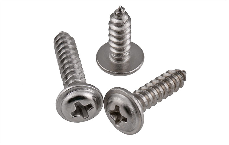 304帶墊不銹鋼圓頭盤(pán)頭自攻螺絲釘自帶墊螺絲4